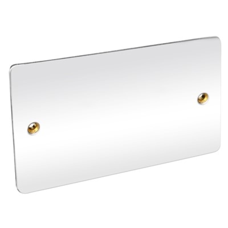 Flat Plate Blank Plate 2 Gang *Chrome ** - Click Image to Close